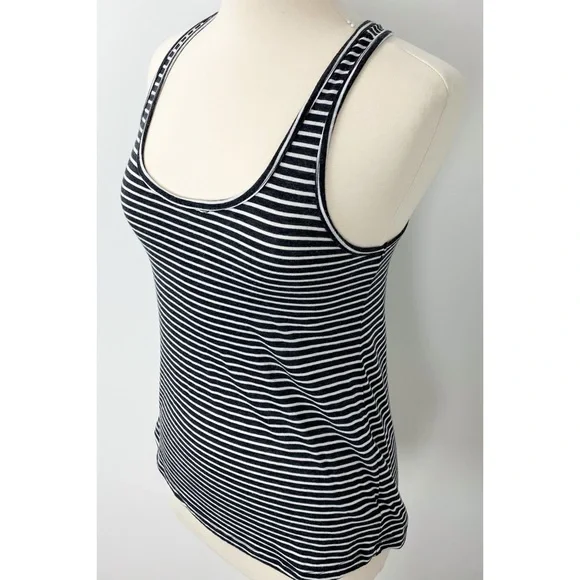 Forever 21 Crossback Striped Tank Grey White Size Medium INV174 - Picture 2 of 6